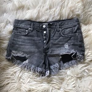 Free People Distressed Denim Shorts